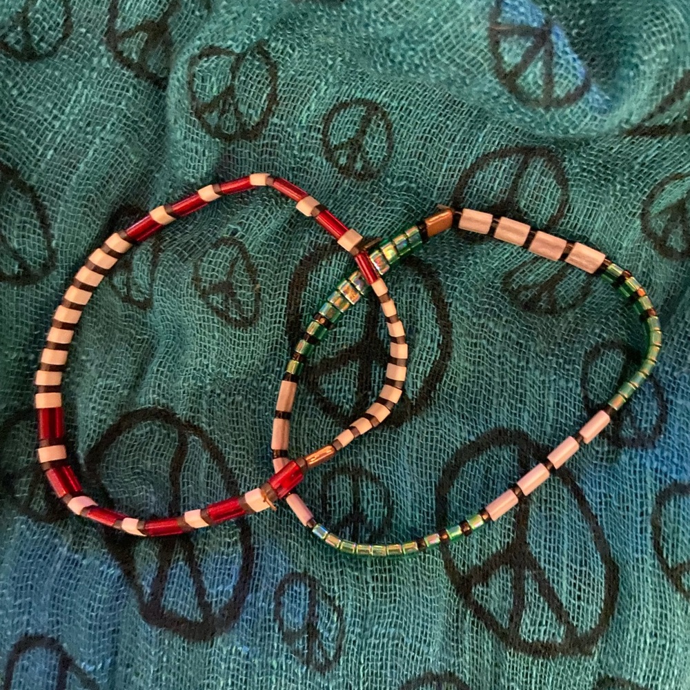 ERIMISH CHICKLET BEAD BRACELET LOT OF 2